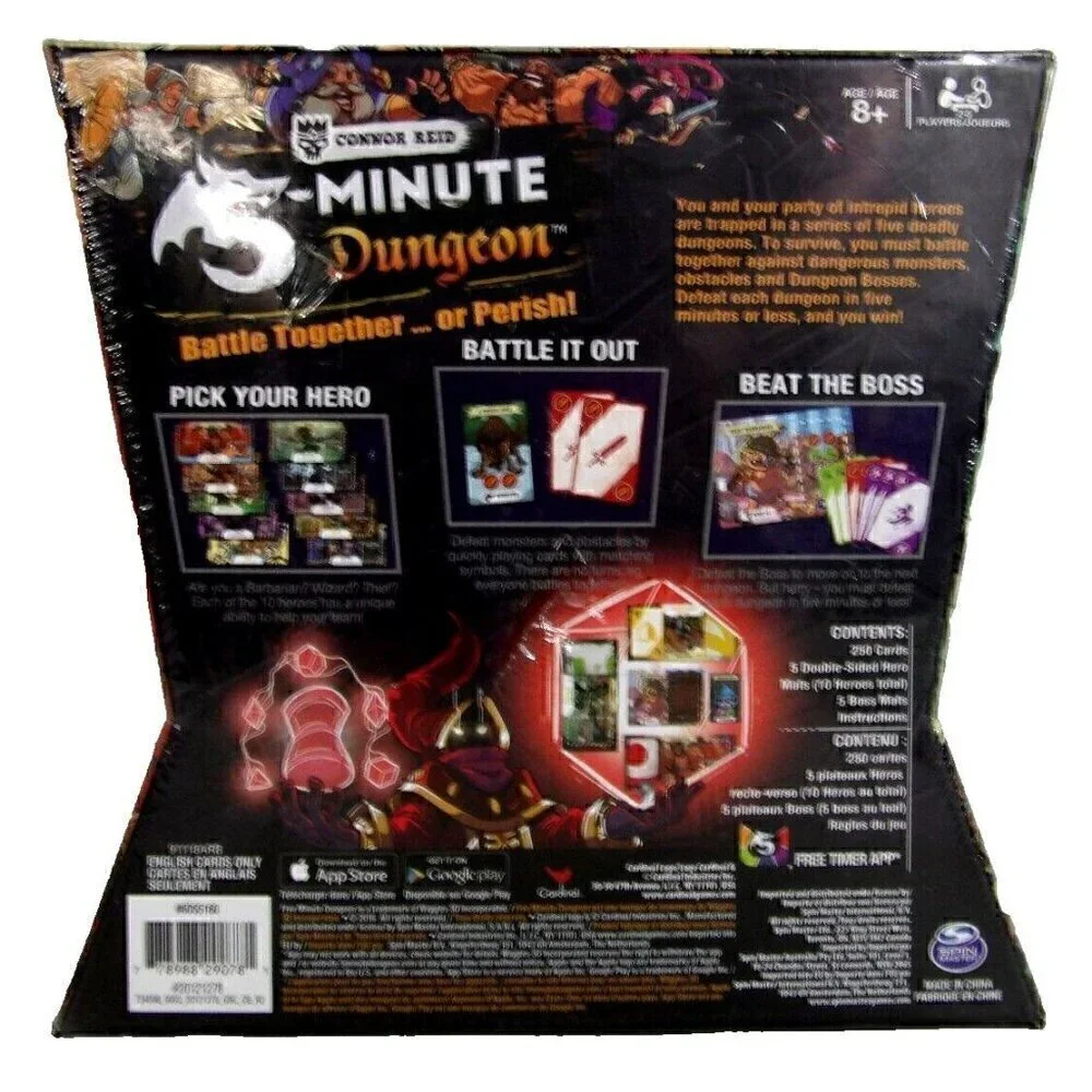Connor Reed 5 Minute Dungeon card game SPIN MASTER 2016 NEW, PACKAGE DAMAGED
